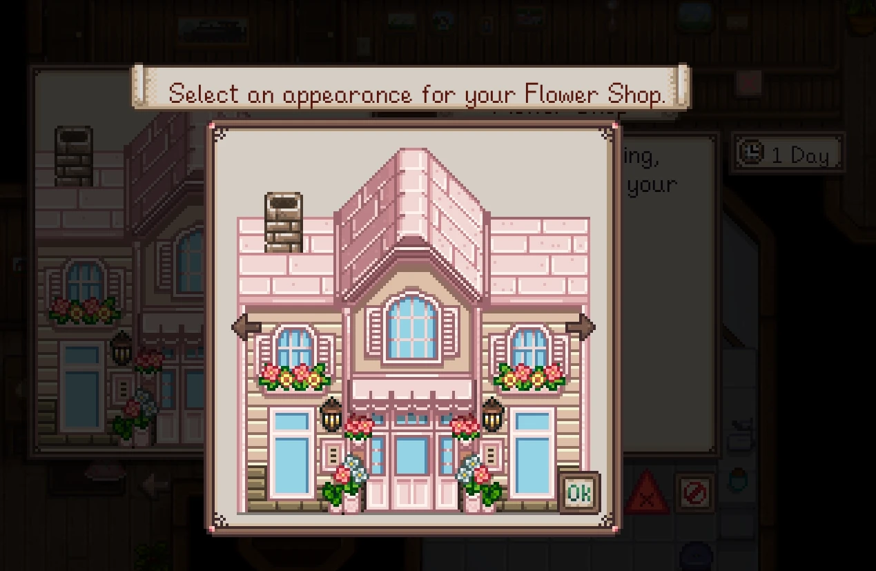 HxW Buildable Flower Shop mod for Stardew Valley