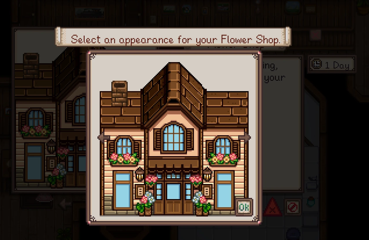 HxW Buildable Flower Shop mod for Stardew Valley