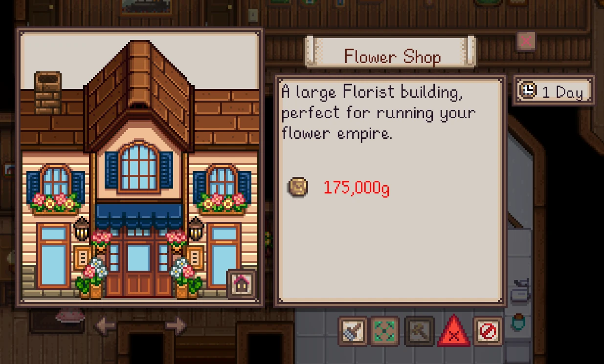 HxW Buildable Flower Shop mod for Stardew Valley