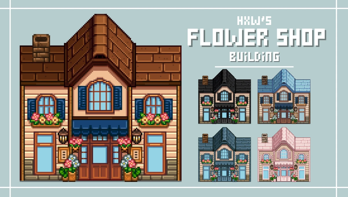 HxW Buildable Flower Shop mod for Stardew Valley