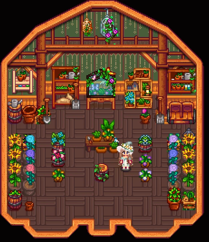 HxW Greenhouse Furniture mod for Stardew Valley