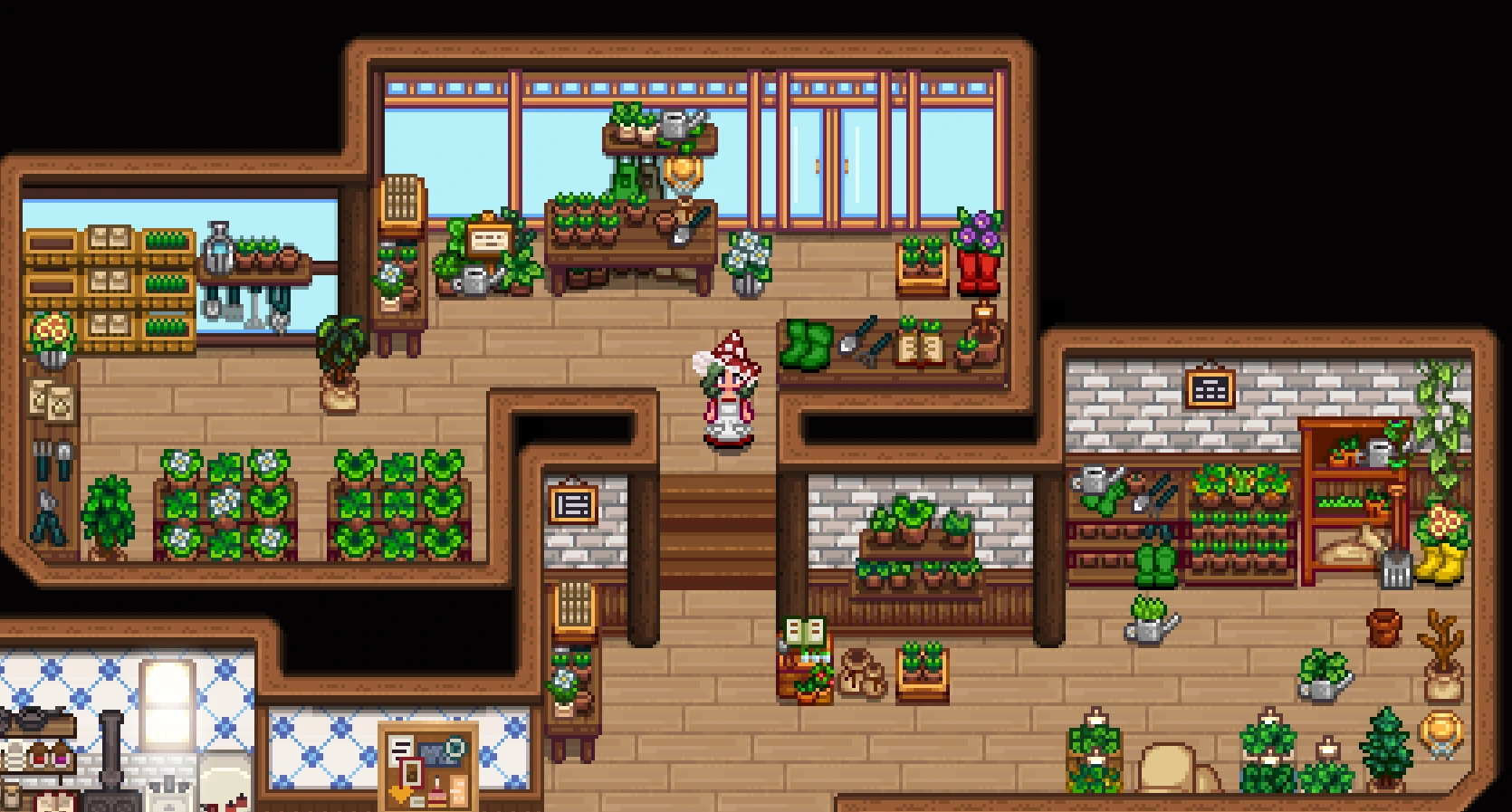 HxW Greenhouse Furniture mod for Stardew Valley