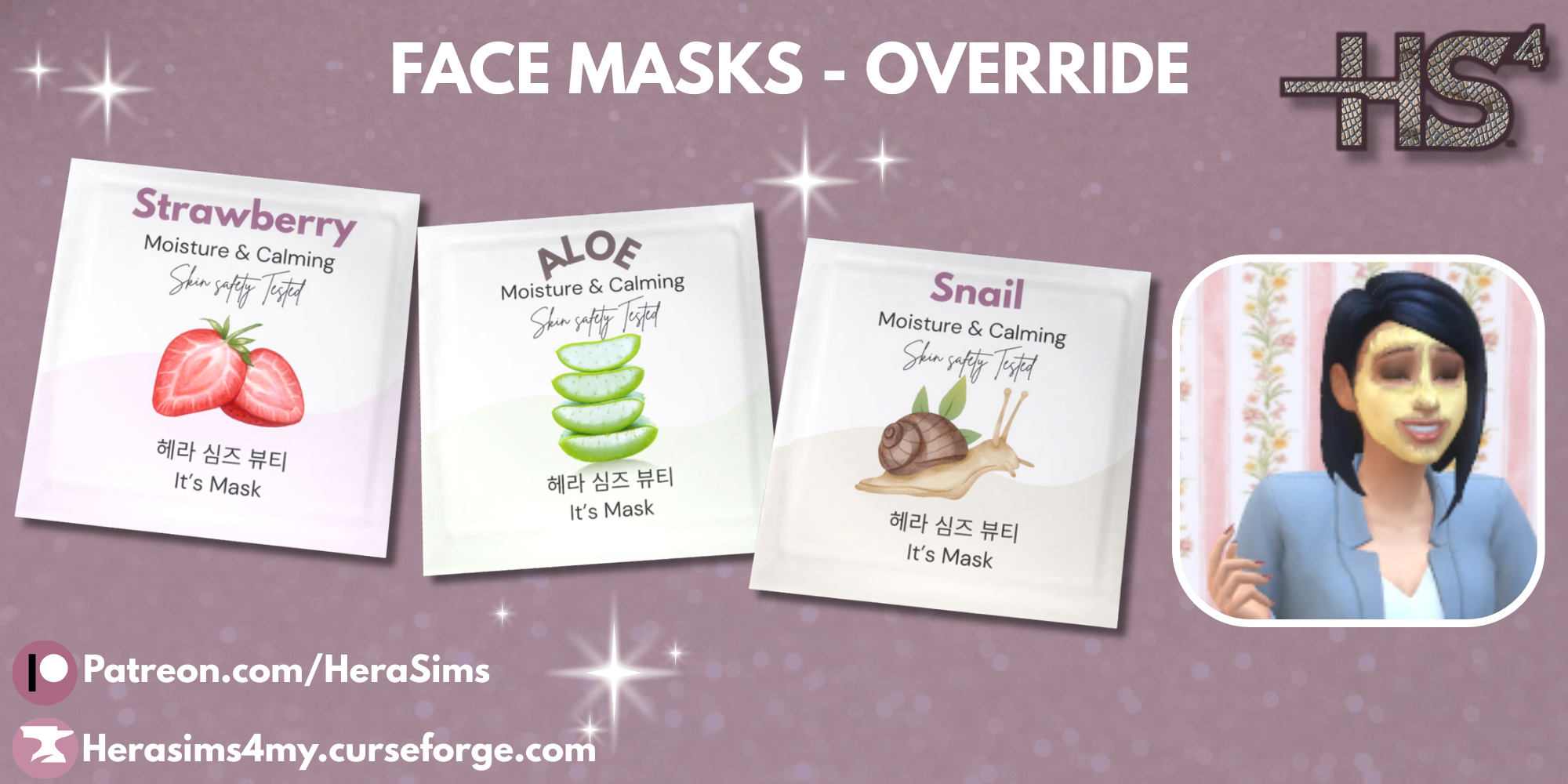 Facial masks default override  mod for The Sims 4 