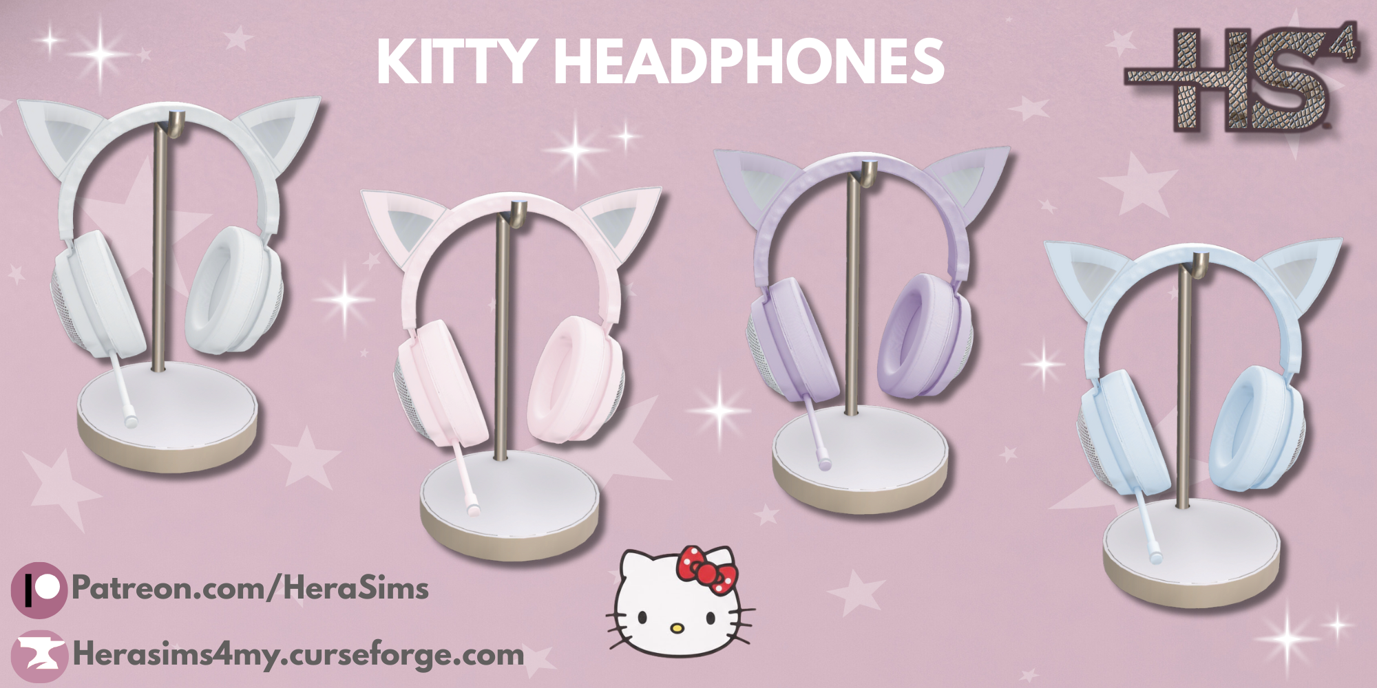 Kitty headphones mod for The Sims 4 