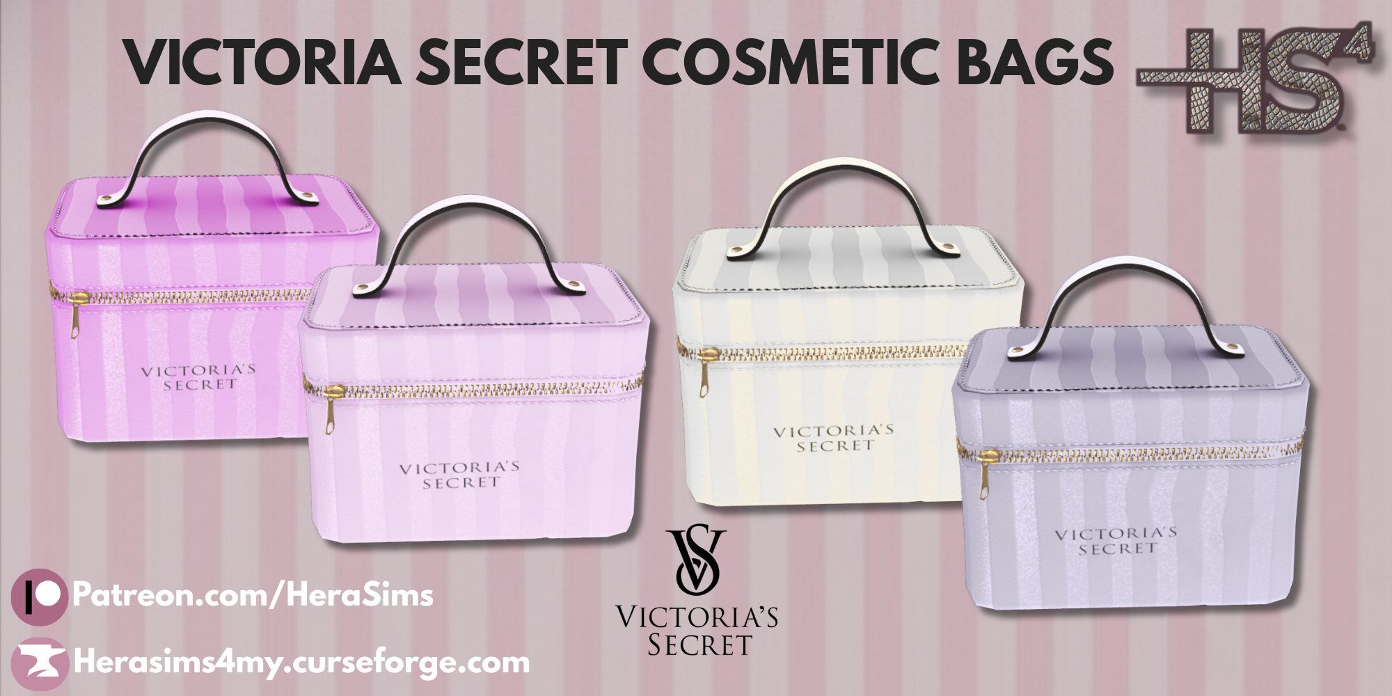 Victoria Secret cosmetic bags mod for The Sims 4 