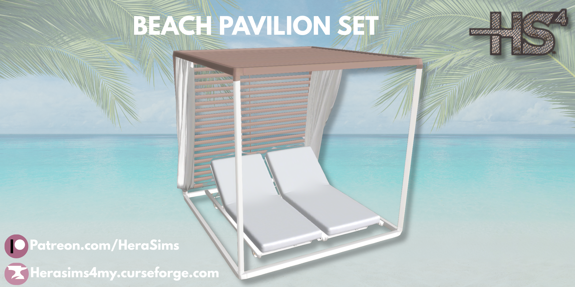 Beach Pavilion set mod for The Sims 4 