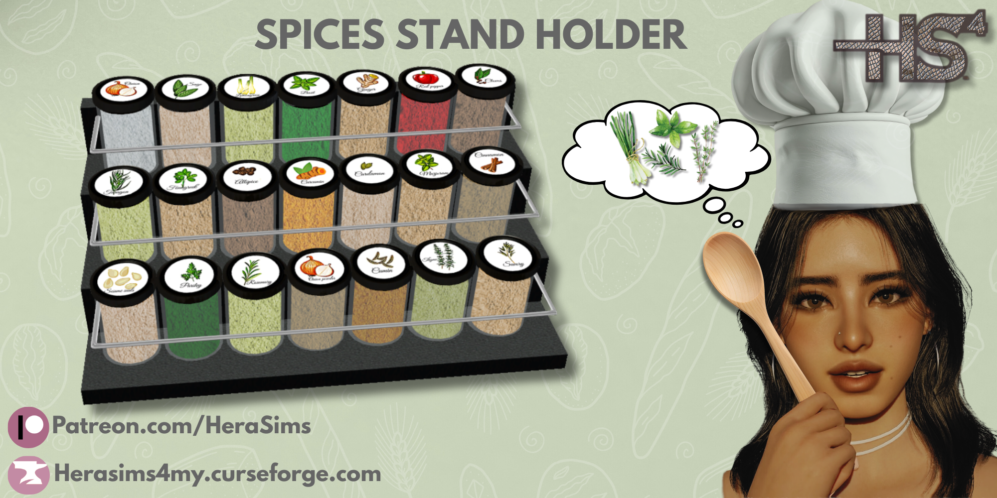 Spices stand holder mod for The Sims 4 