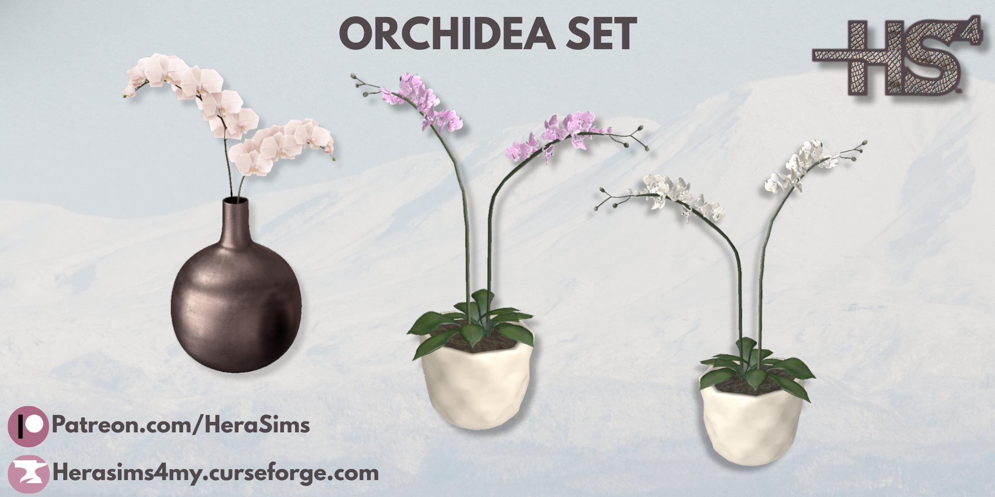Orchidea set mod for The Sims 4 