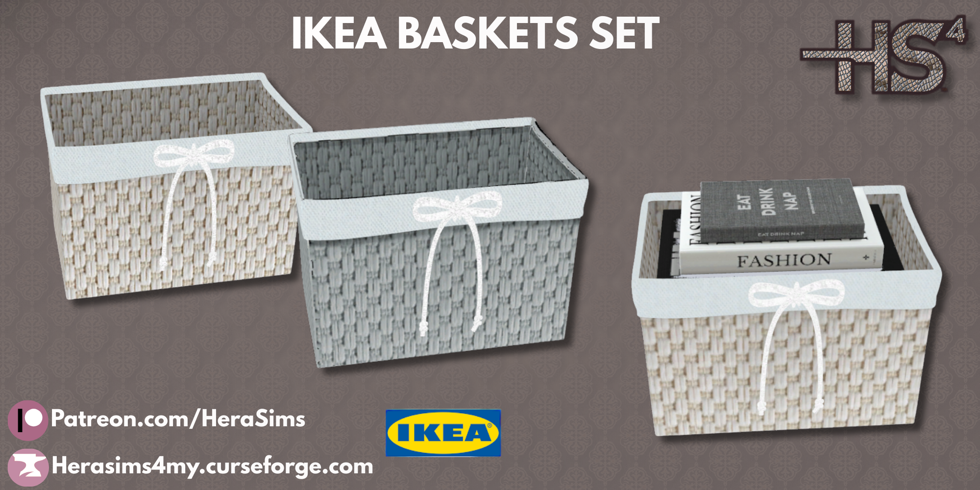 IKEA baskets set mod for The Sims 4 