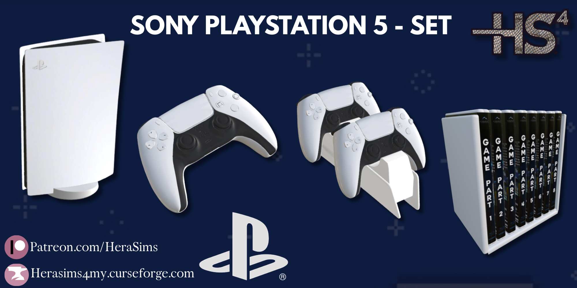 Sony Playstation 5 - set mod for The Sims 4 