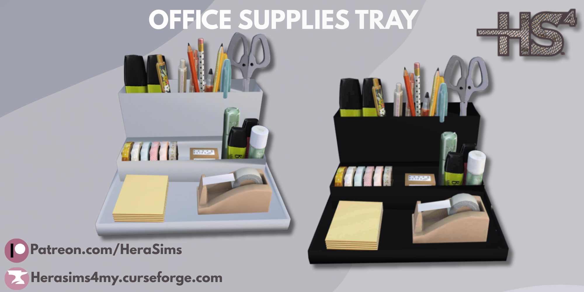 Office supplies tray mod for The Sims 4 
