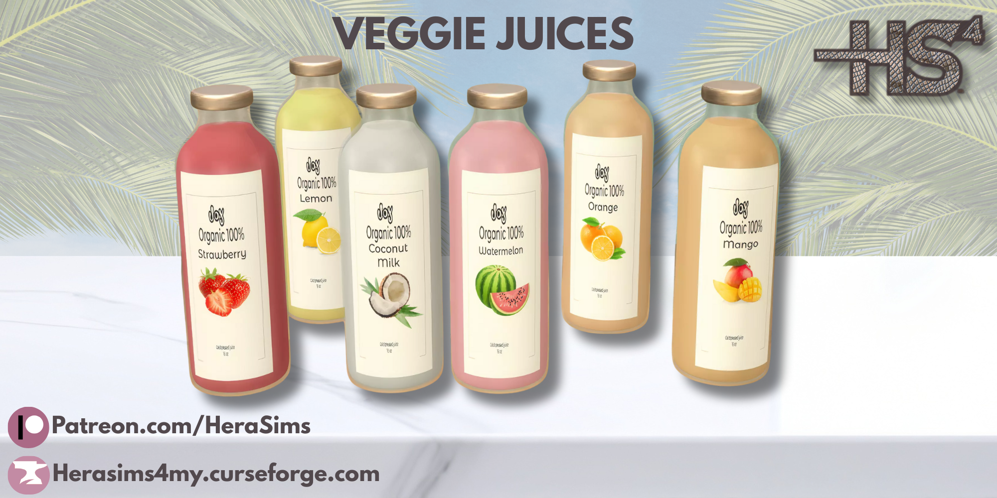 Veggie juices set mod for The Sims 4 