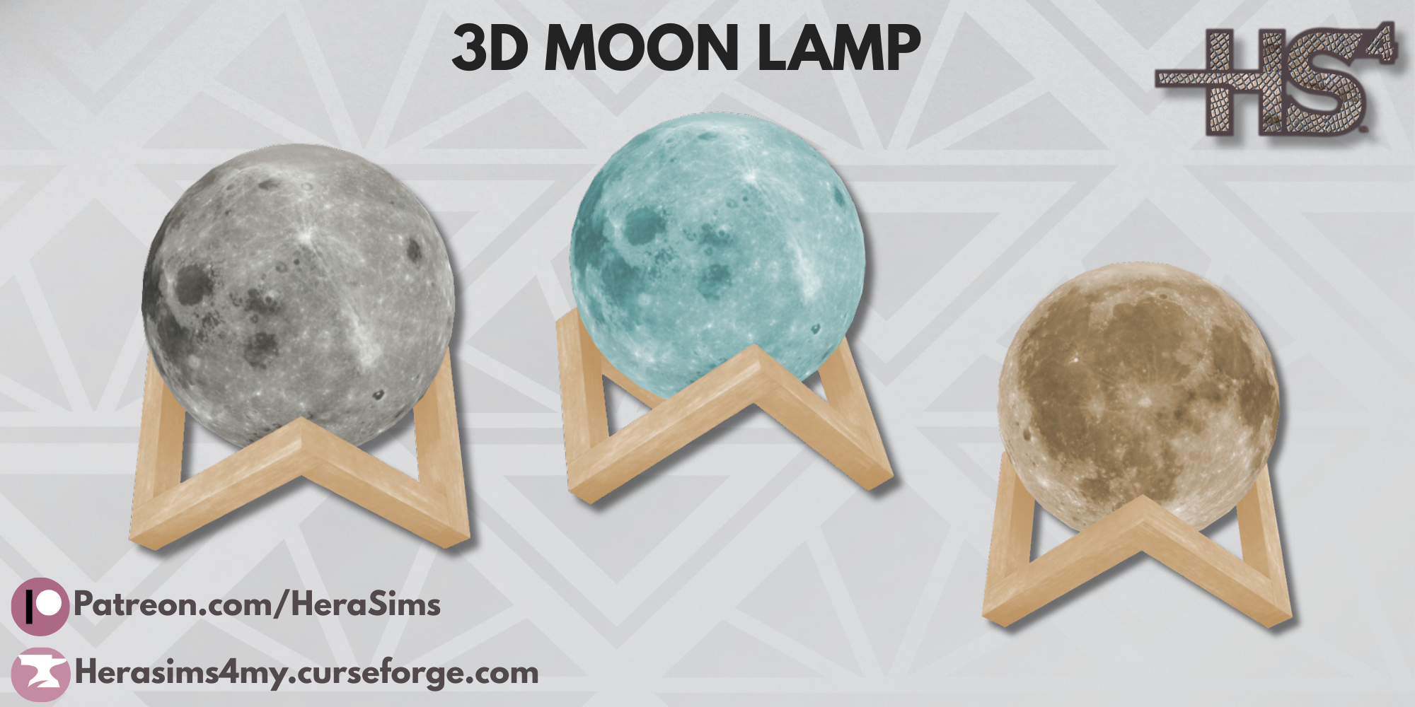 3D Moon lamp mod for The Sims 4 