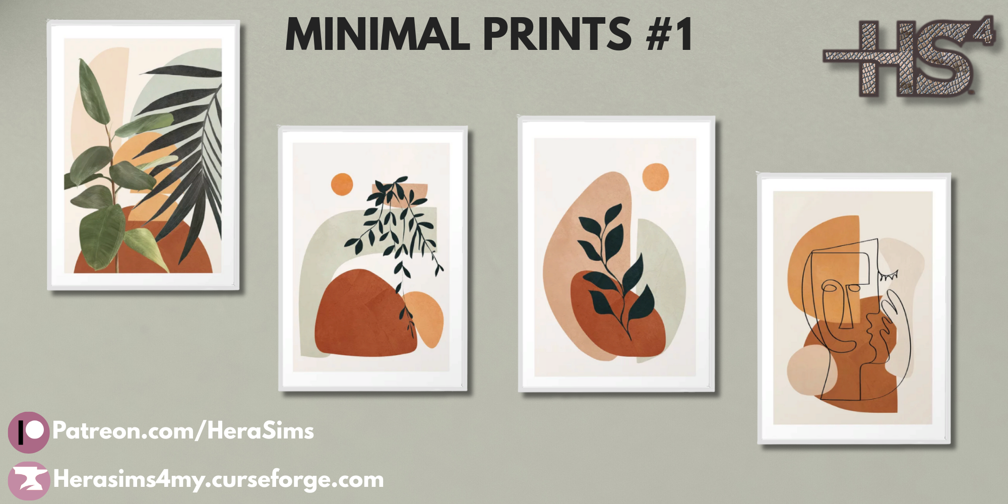 Minimal prints #1 mod for The Sims 4 
