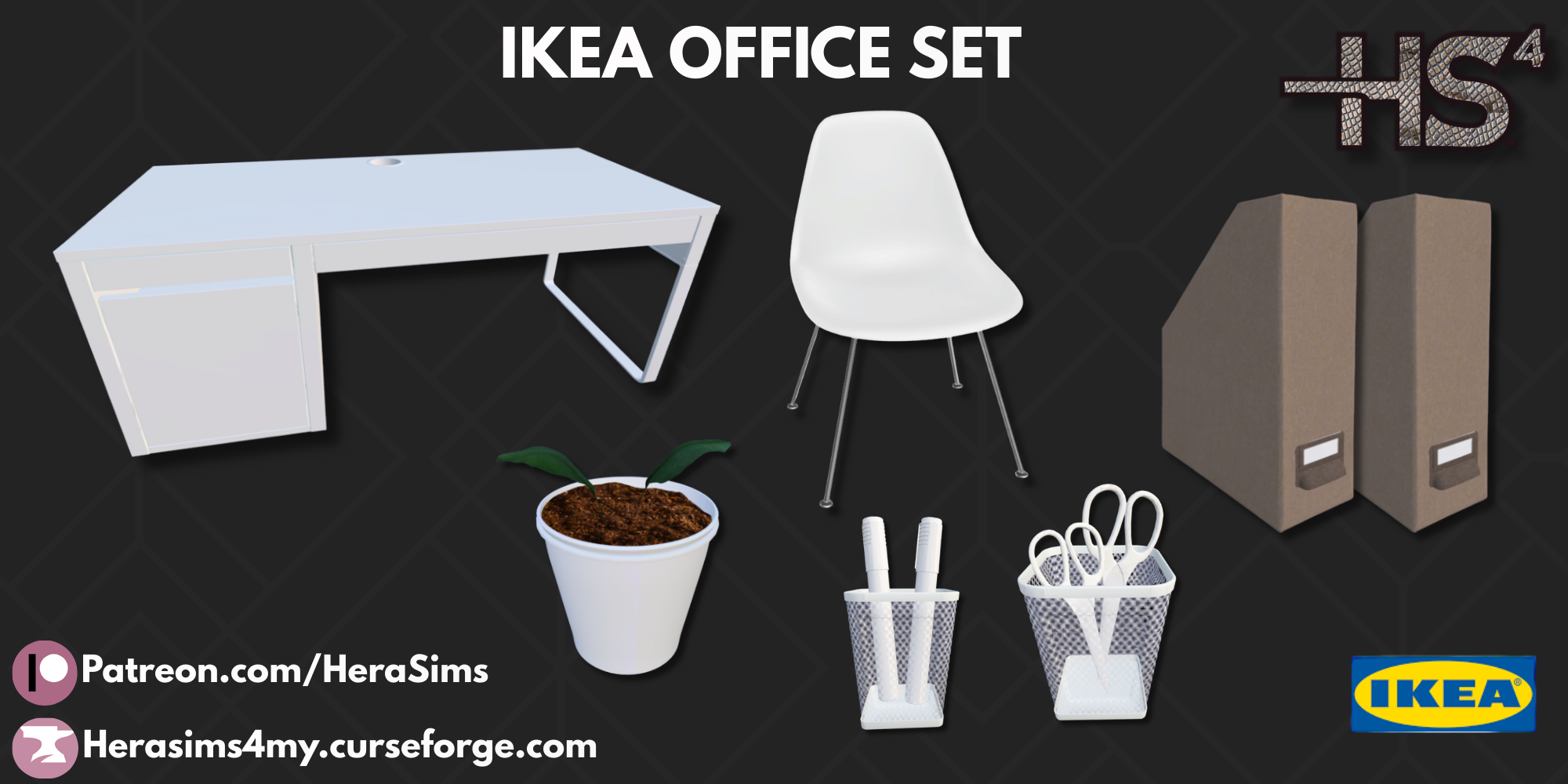IKEA Office set mod for The Sims 4 
