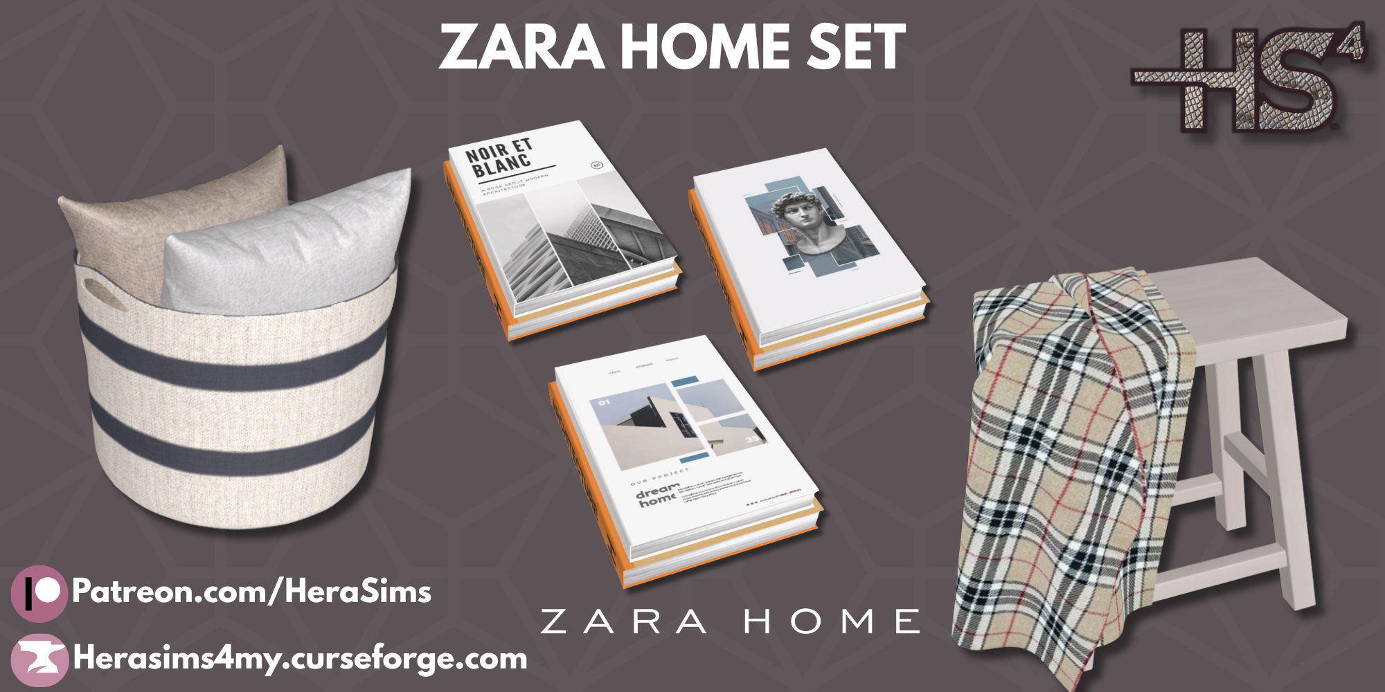 Zara Home set mod for The Sims 4 