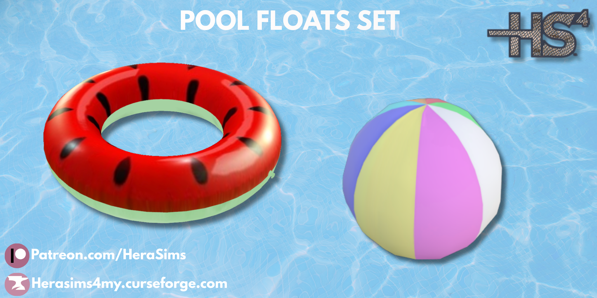 Pool floats set mod for The Sims 4 