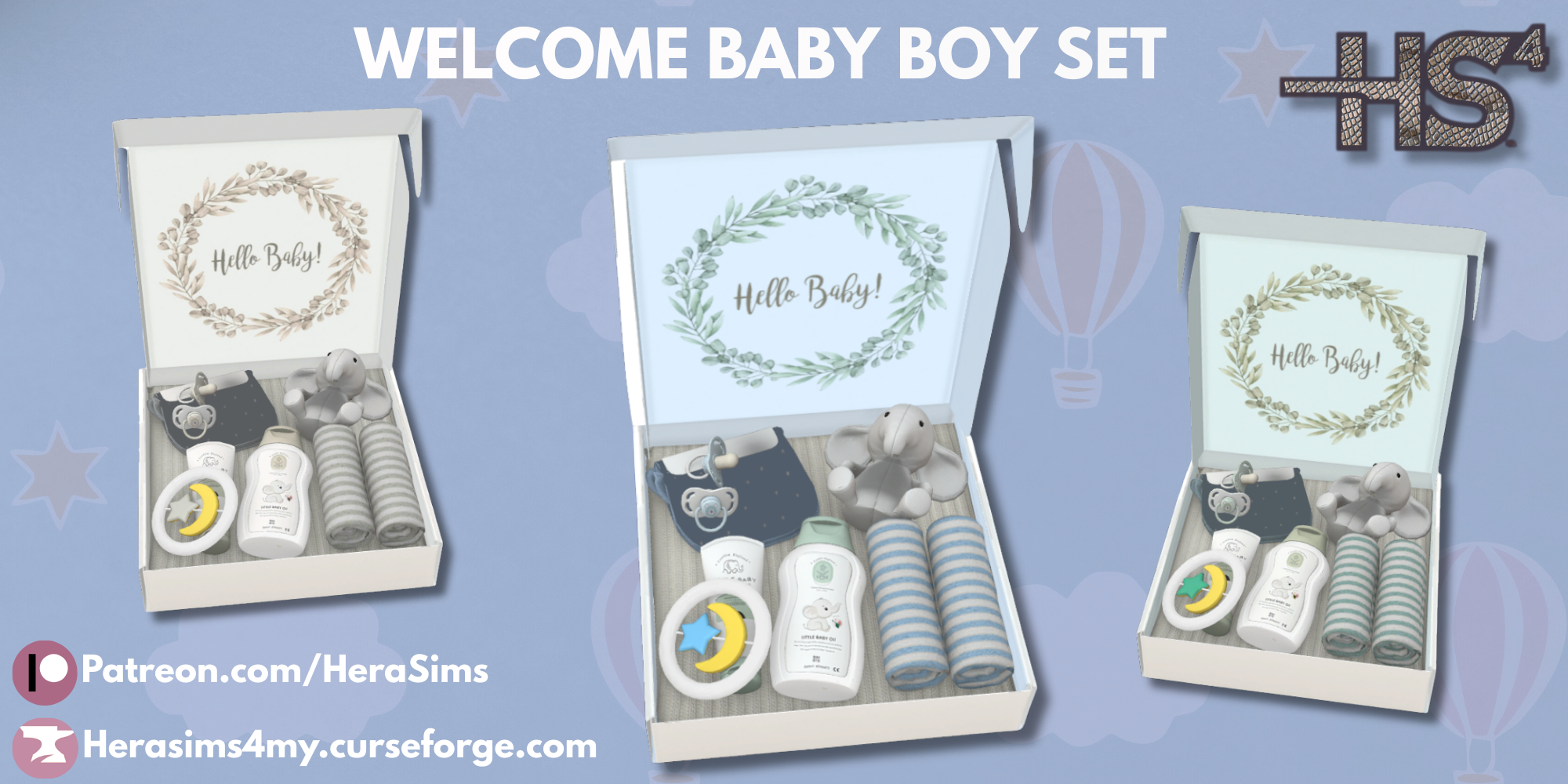 Welcome baby boy set mod for The Sims 4 