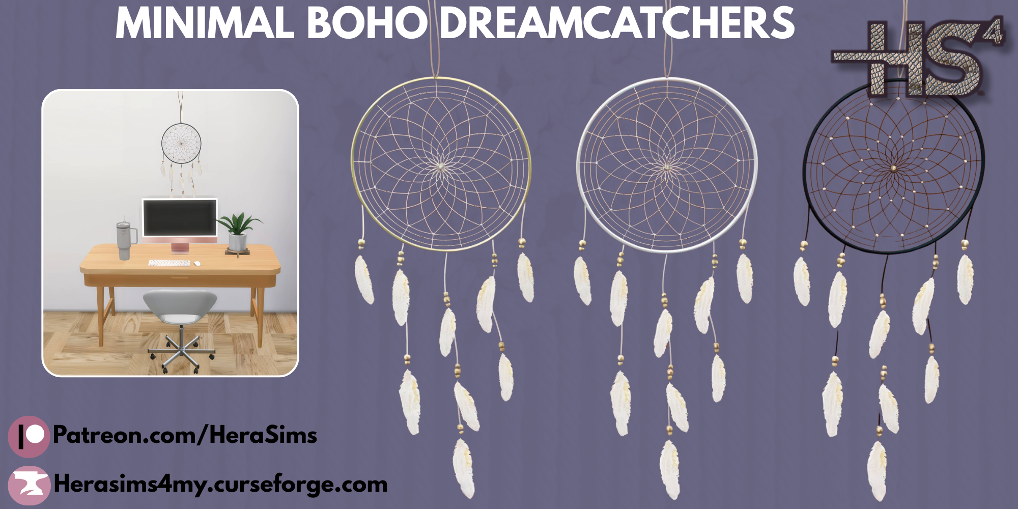 Minimal Boho Dreamcatchers mod for The Sims 4 