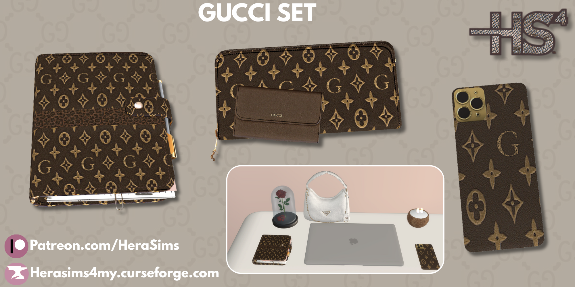 Gucci set mod for The Sims 4 