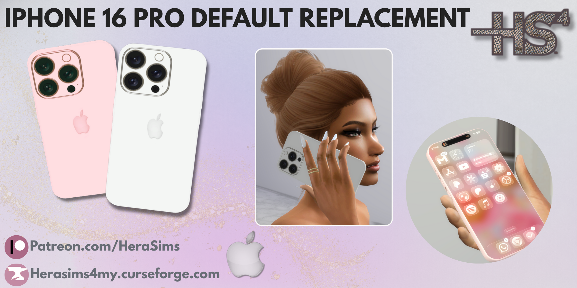 Iphone 16 Pro Max - Phone default replacement mod for The Sims 4 