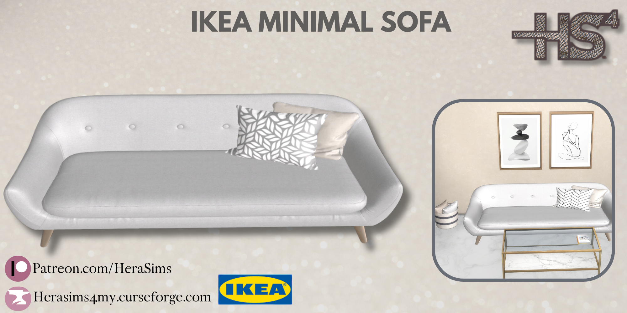 IKEA Minimal sofa mod for The Sims 4 