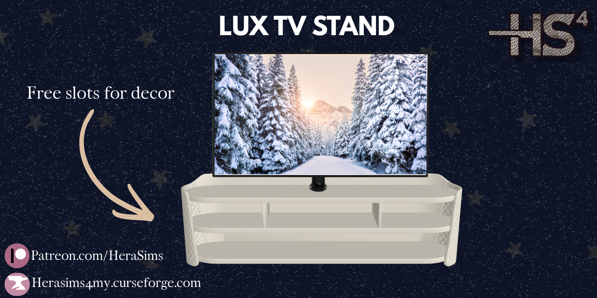 Lux TV Stand mod for The Sims 4 