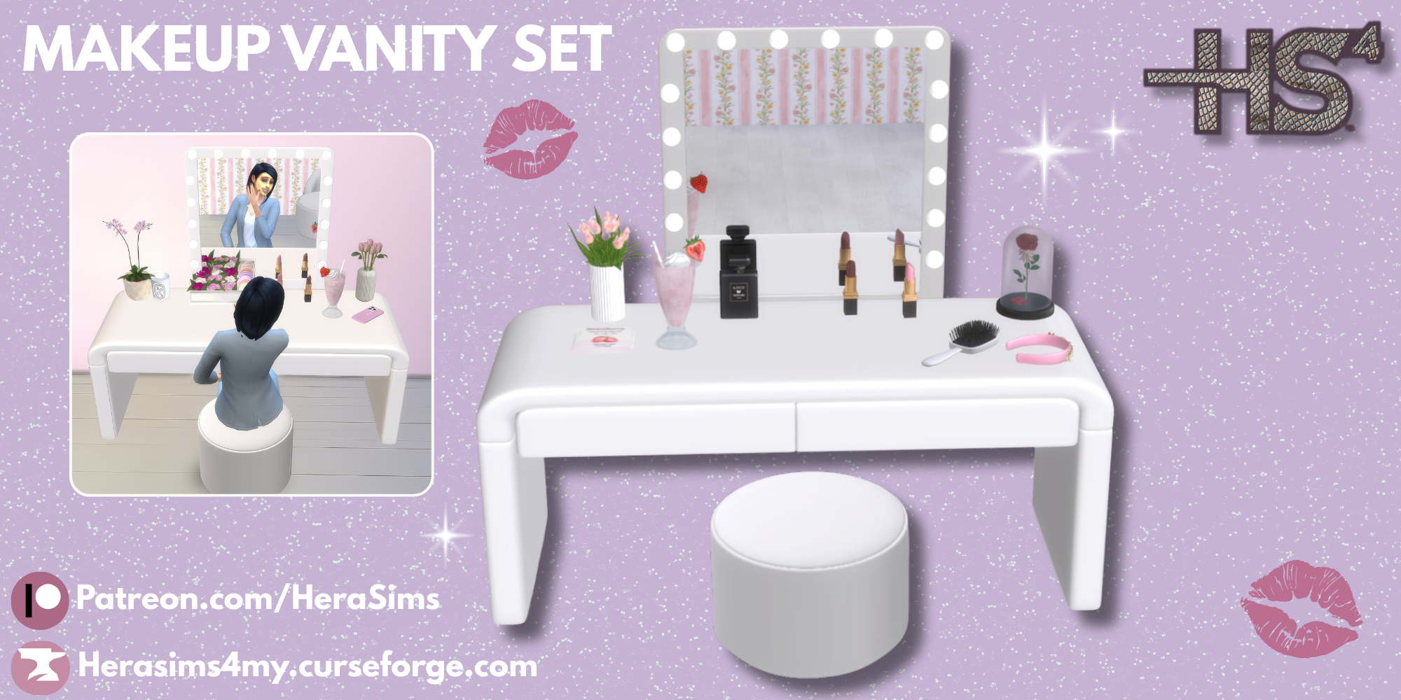 Makeup vanity - set mod for The Sims 4 