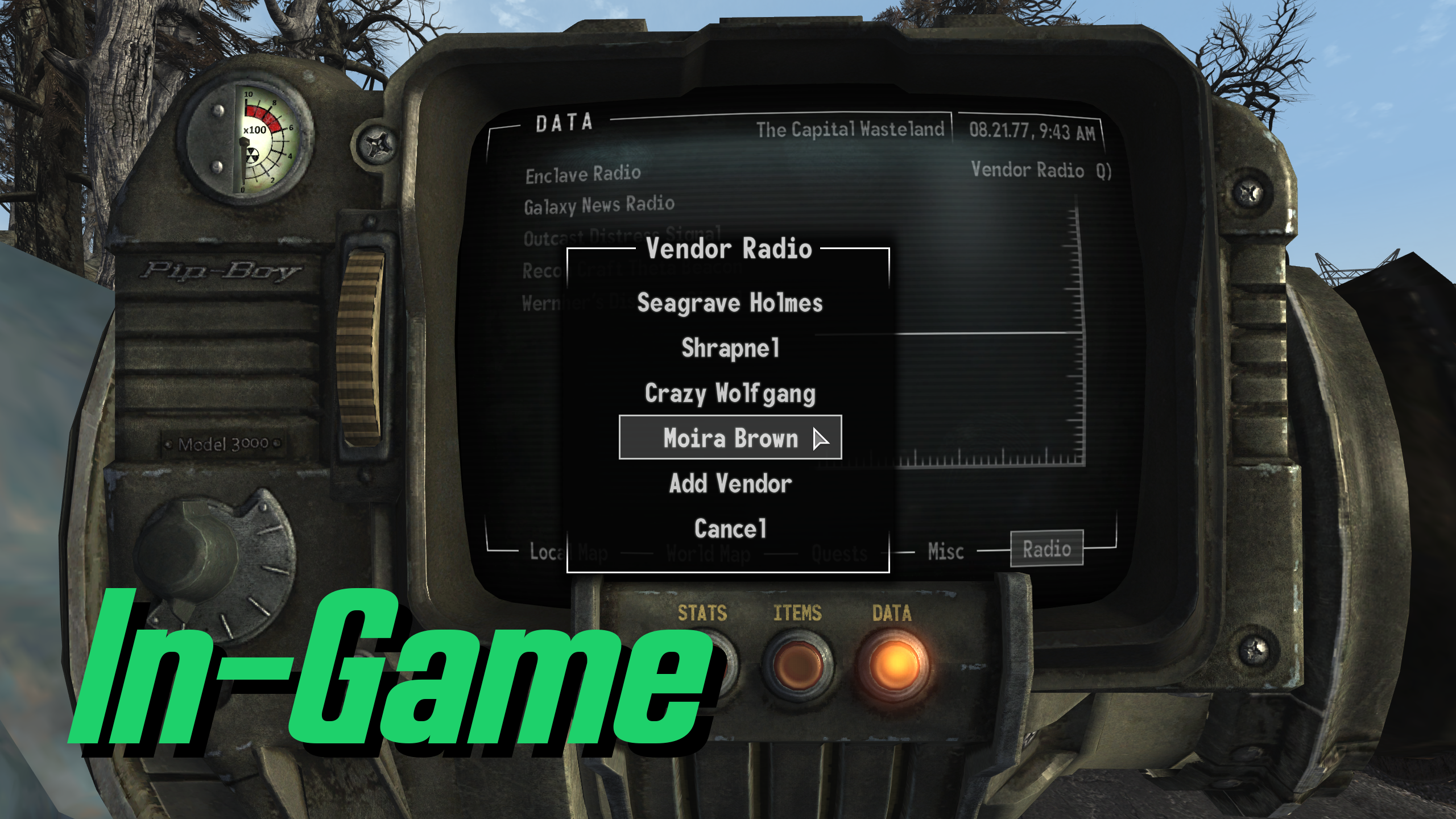 Vendor Radio - ESPless mod for Fallout: New Vegas