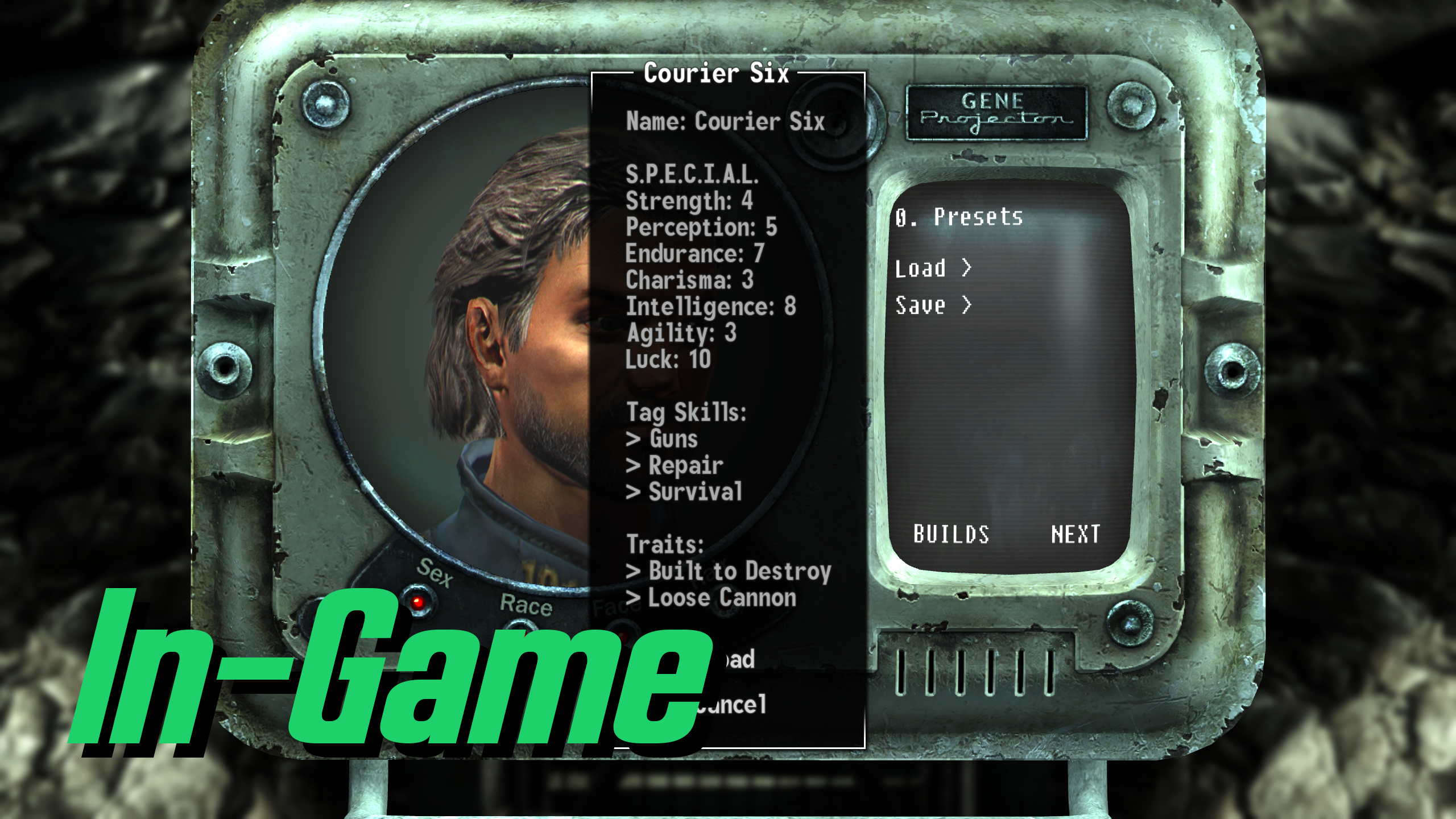 Character Build Presets mod for Fallout: New Vegas