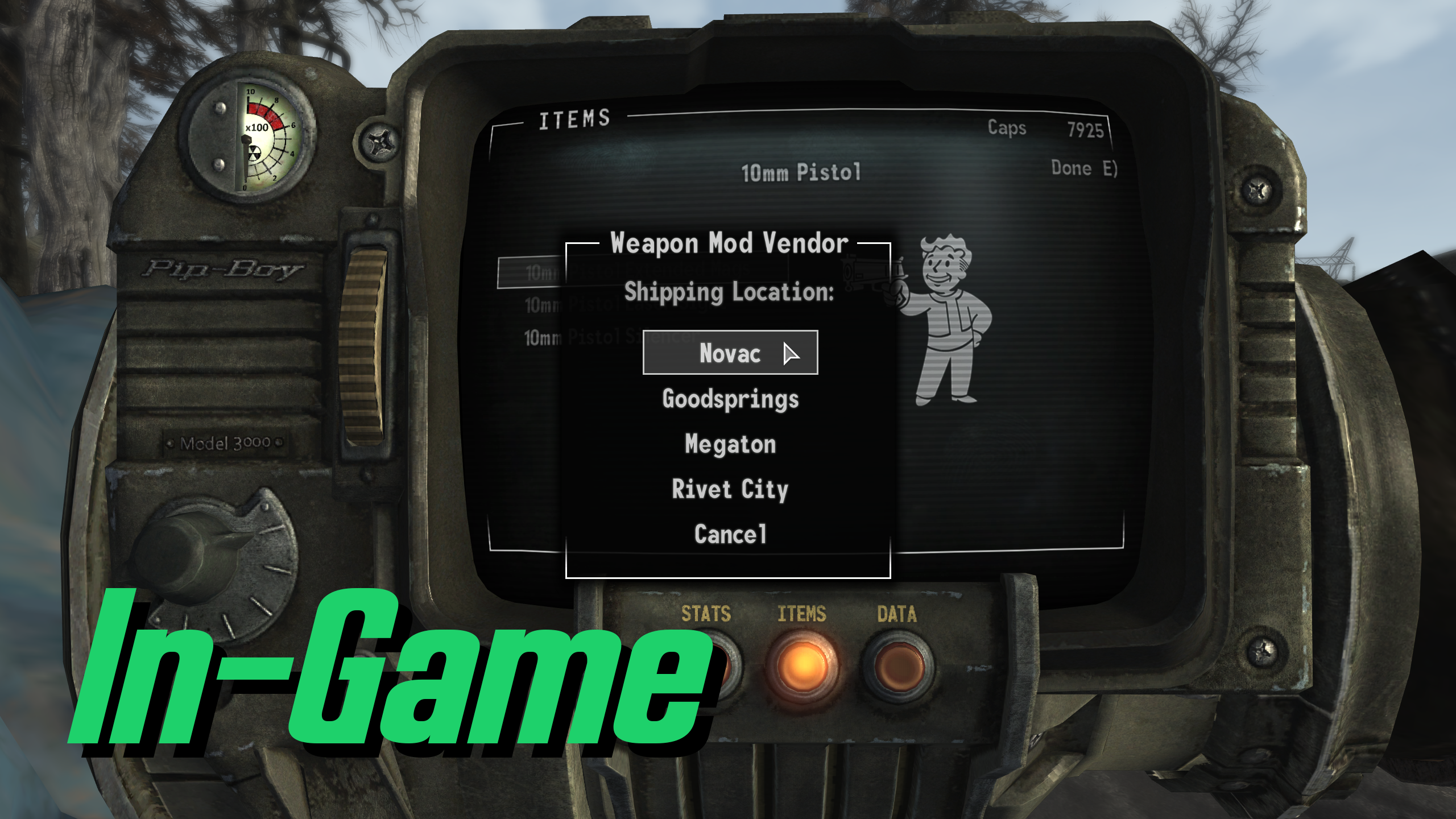 PipBoy Weapon Mod Vendor - ESPless mod for Fallout: New Vegas