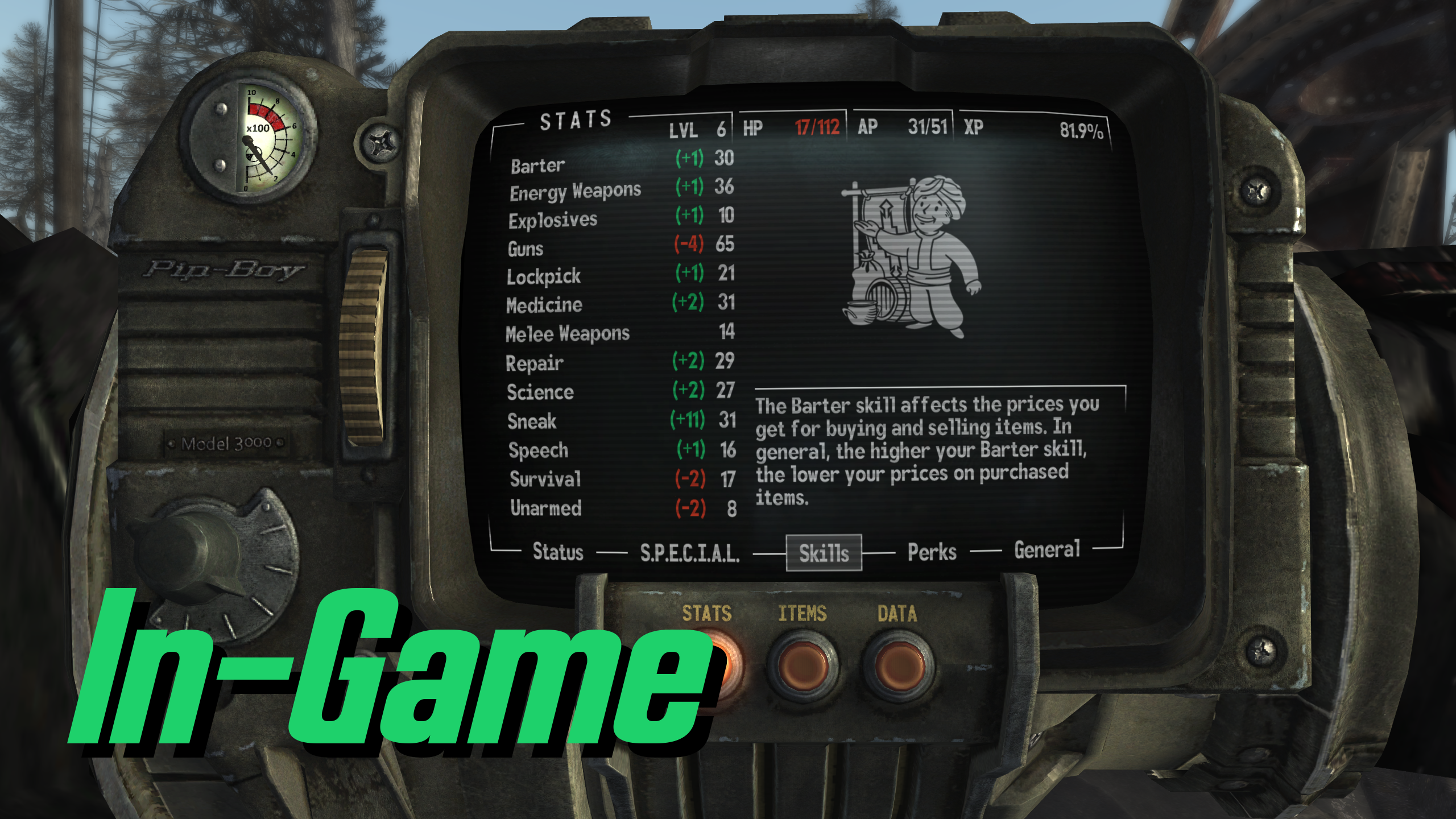 PipBoy UI Tweaks - ESPless mod for Fallout: New Vegas