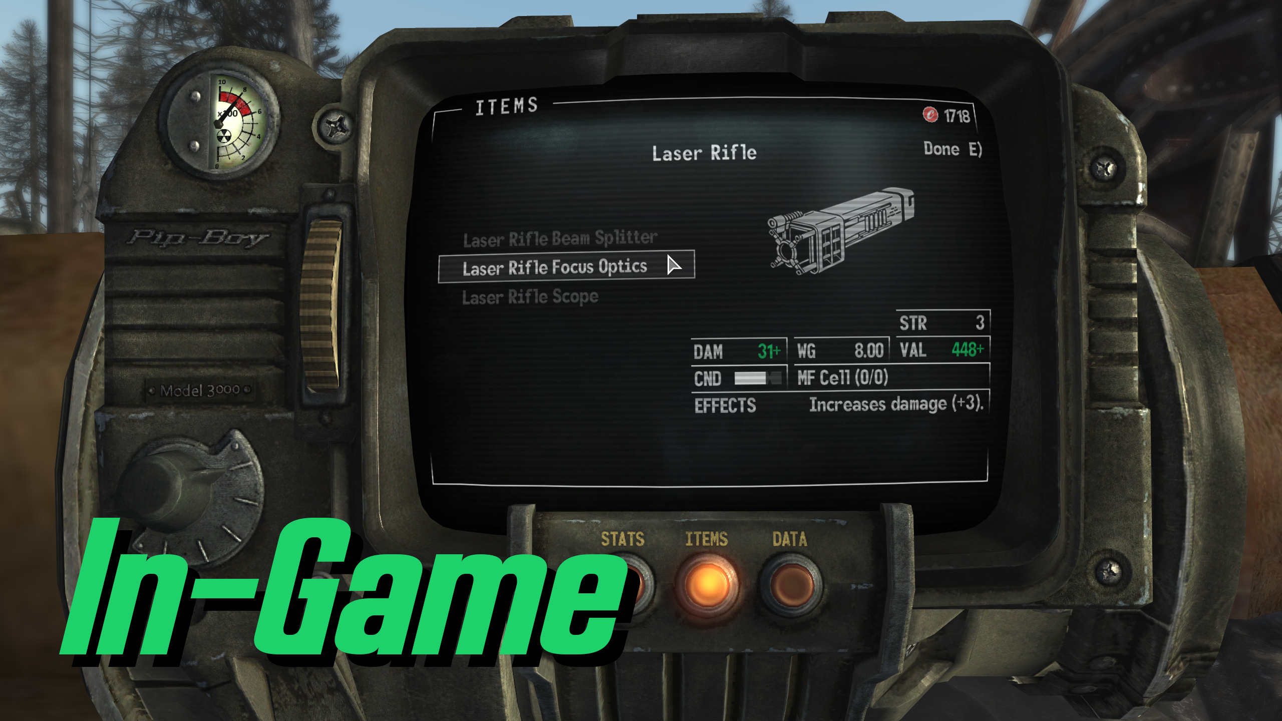 PipBoy UI Tweaks - ESPless mod for Fallout: New Vegas