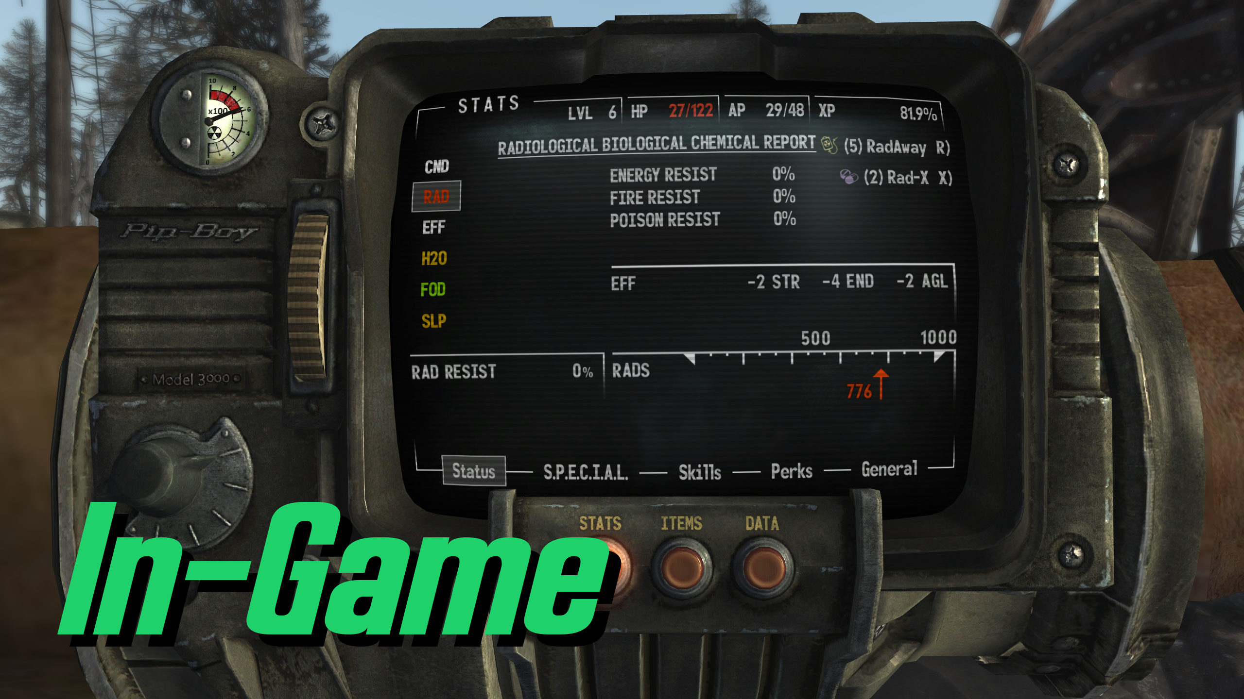 PipBoy UI Tweaks - ESPless mod for Fallout: New Vegas