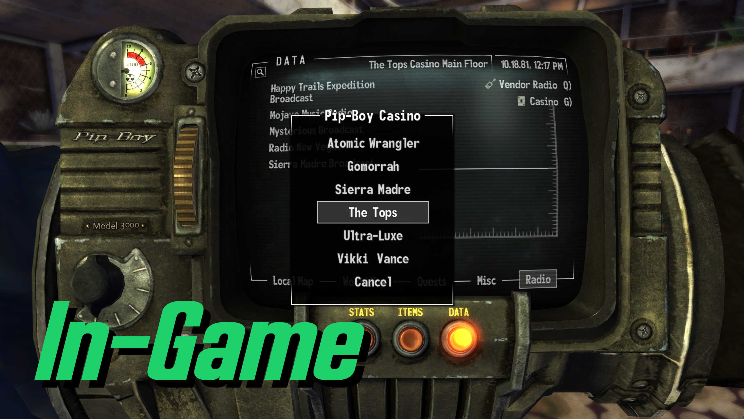 PipBoy Casino - ESPless mod for Fallout: New Vegas