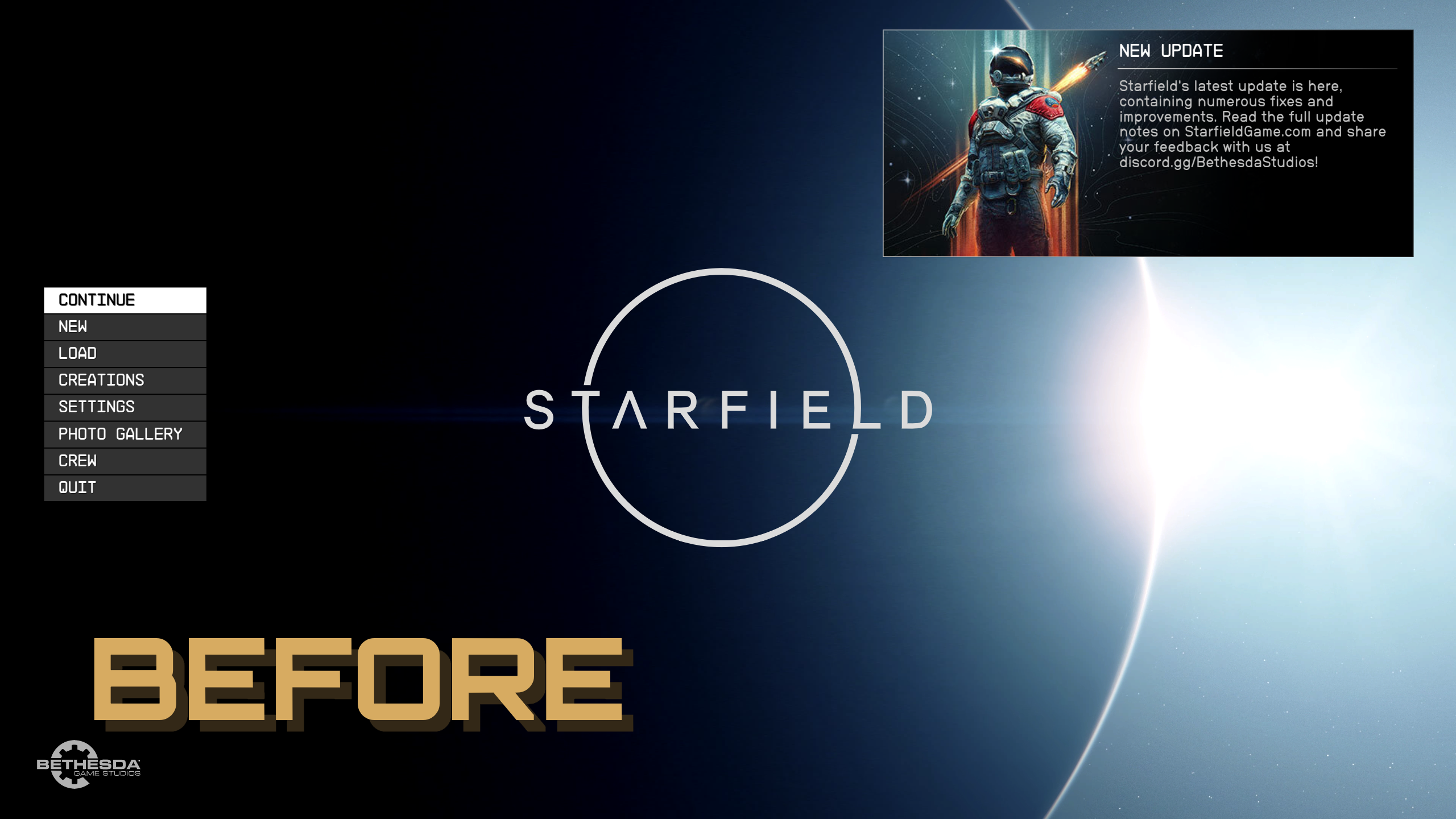 Main and Pause Menu Tweaks mod for Starfield