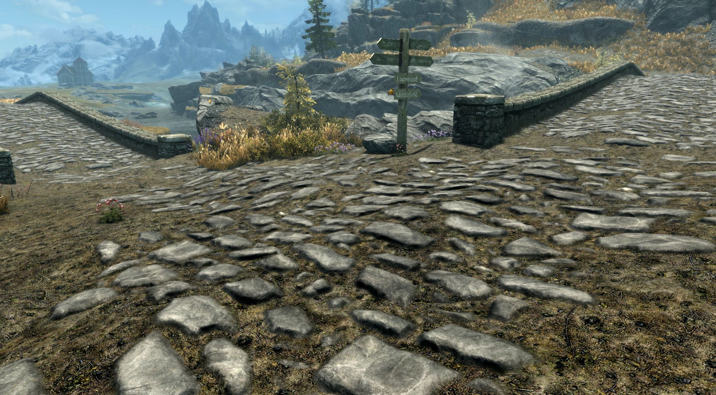 Gray Really Blended Roads mod for The Elder Scrolls V: Skyrim Special Edition