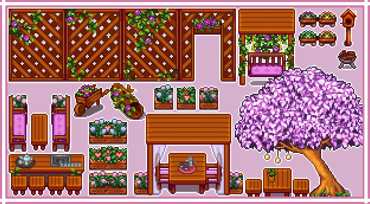 HxW Outdoor Furniture mod for Stardew Valley