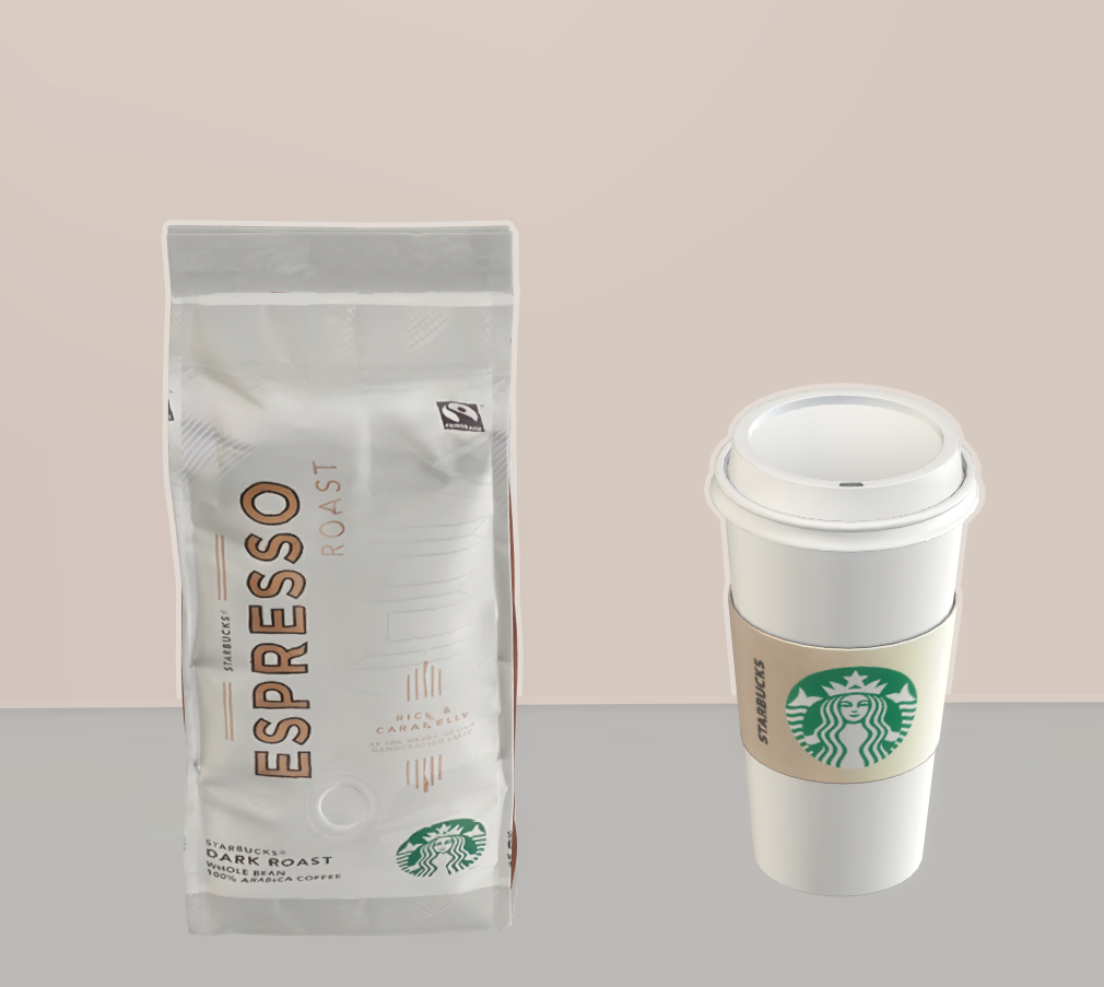Starbucks coffee set mod for The Sims 4 