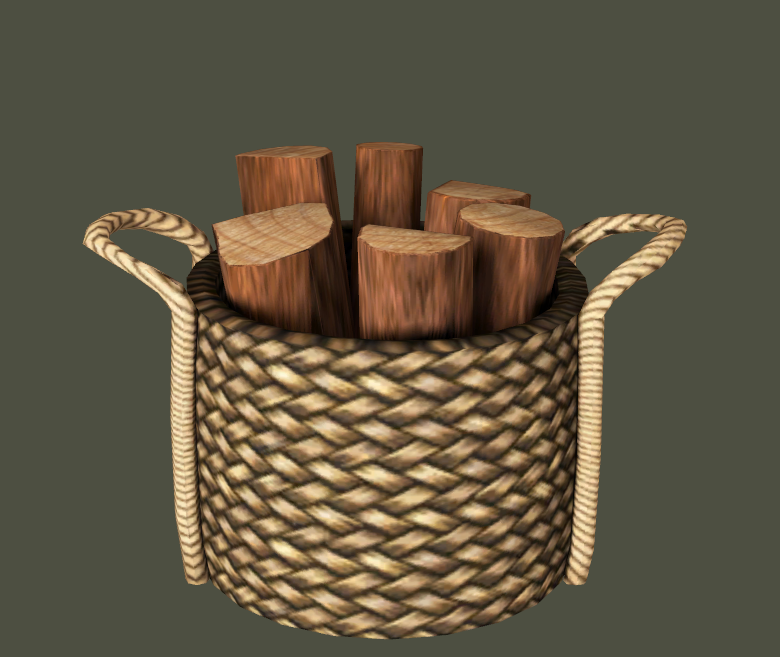 Fireplace log basket set mod for The Sims 4 