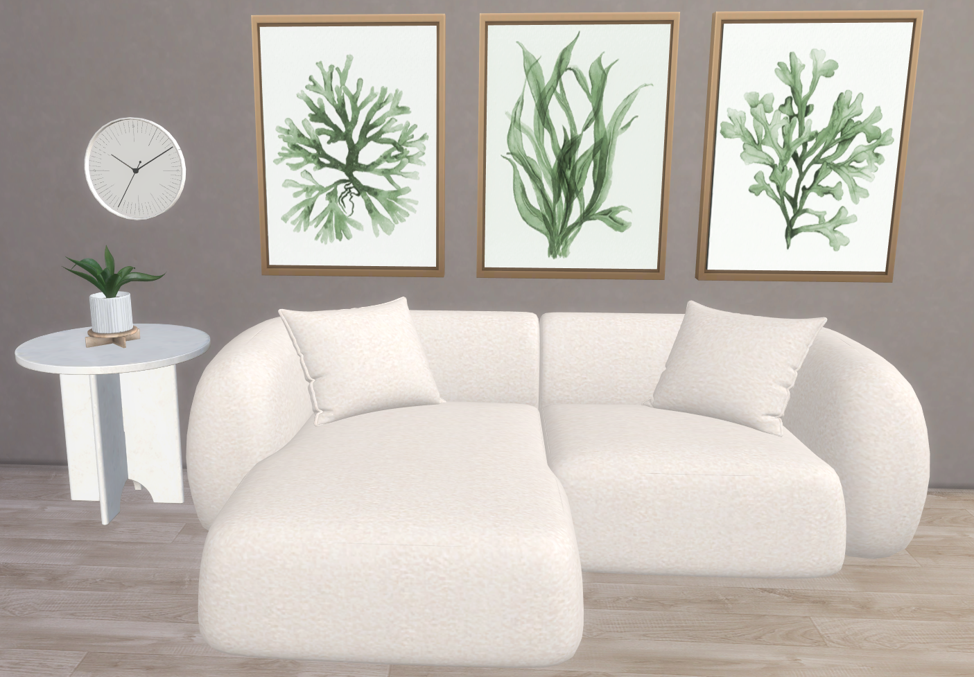 Boho Coral wall prints mod for The Sims 4 