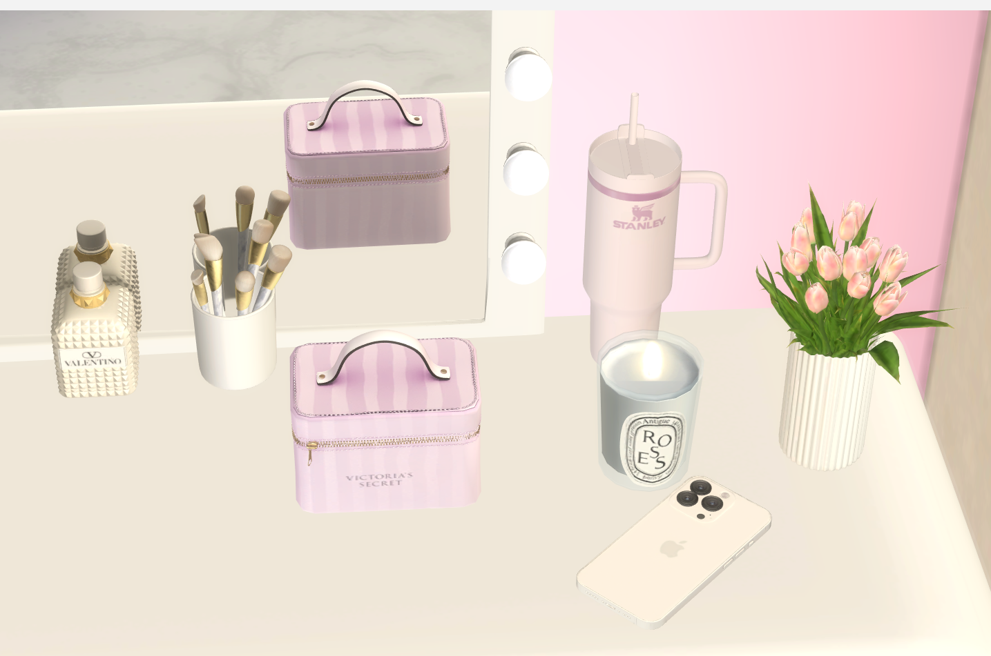 Victoria Secret cosmetic bags mod for The Sims 4 