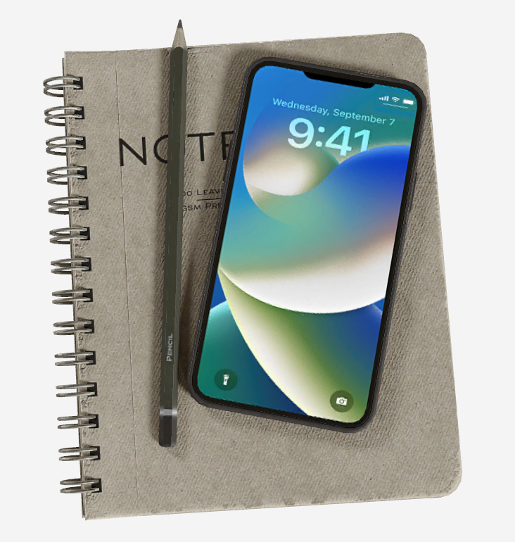 Minimal notebook with phone mod for The Sims 4 