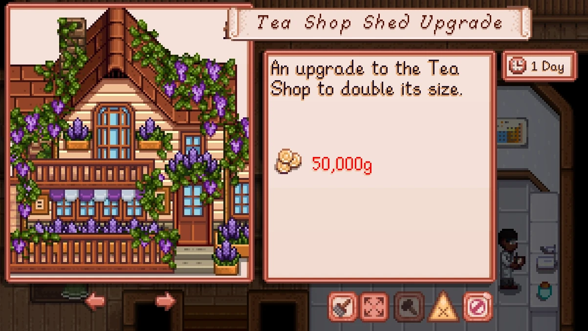 HxW Buildable Tea Shop mod for Stardew Valley