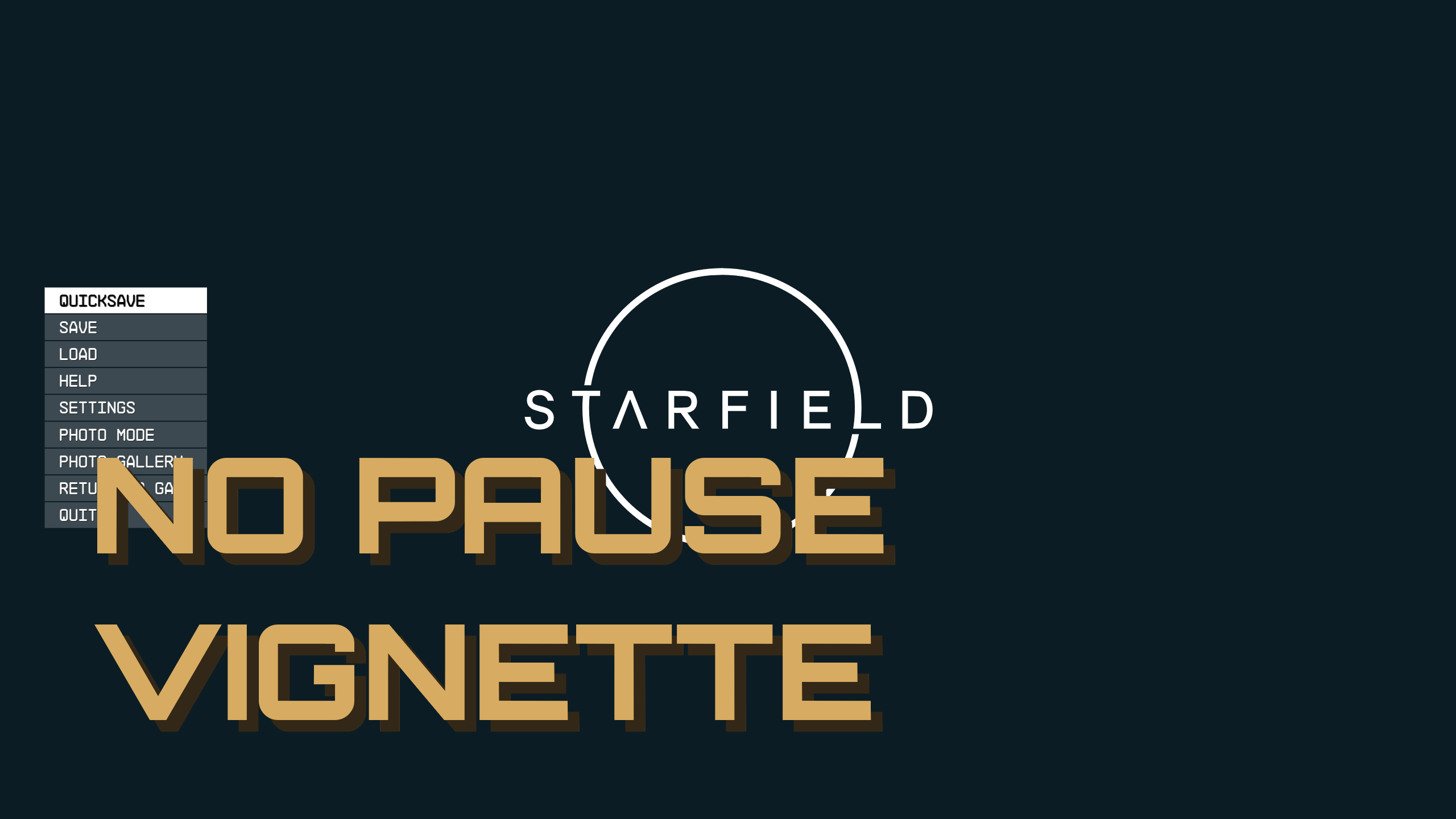 No Pause Menu Vignette mod for Starfield