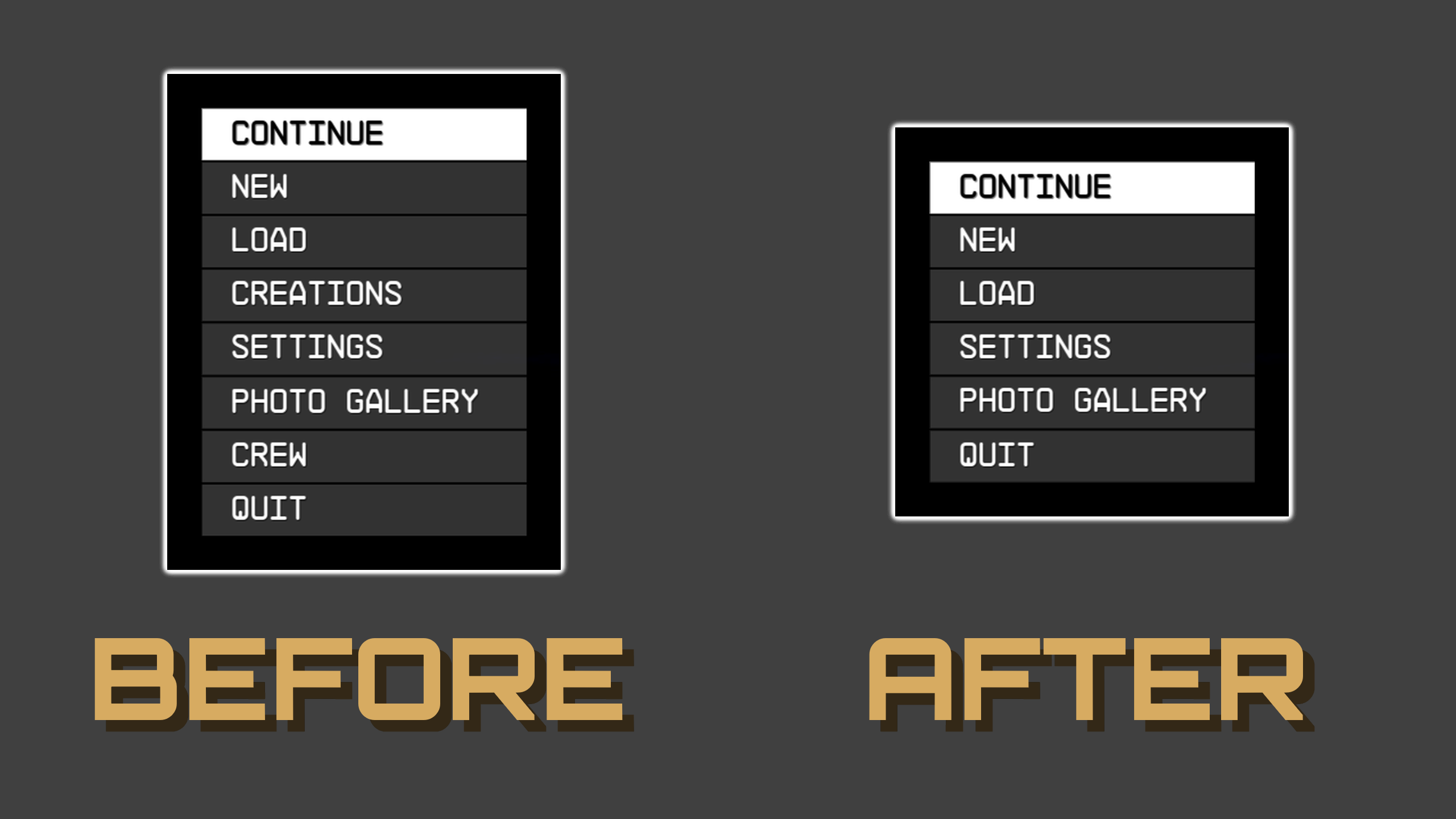 Main and Pause Menu Tweaks mod for Starfield