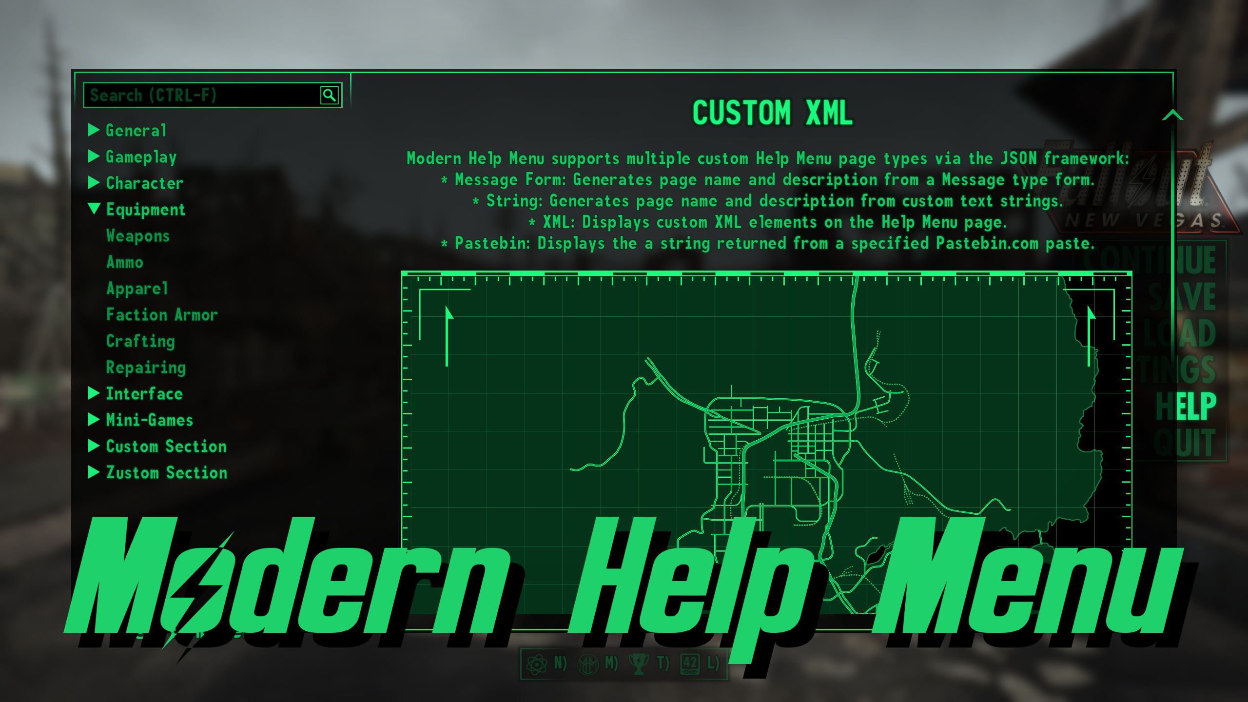 Modern Help Menu - ESPless mod for Fallout: New Vegas