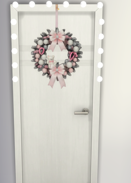 Xmas door wreath set mod for The Sims 4 