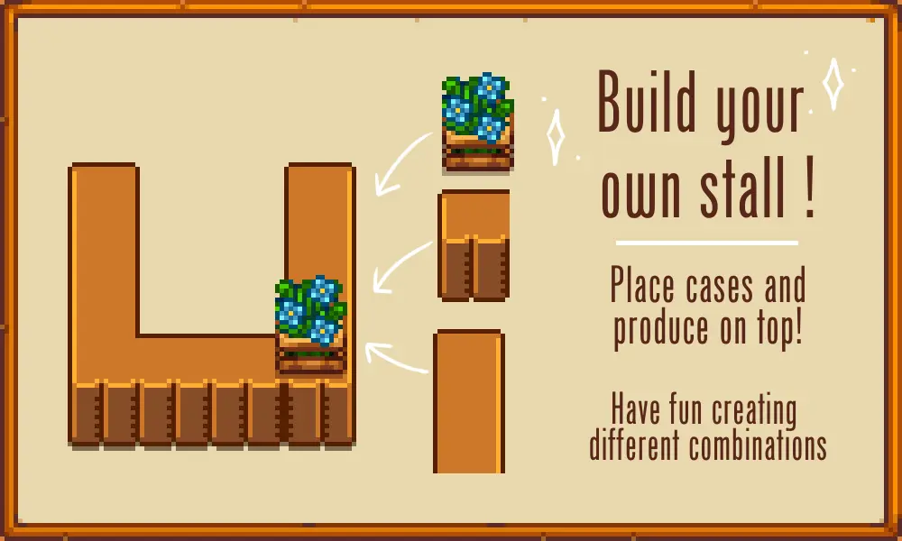 HxW Farmer's Market Furniture Core mod for Stardew Valley
