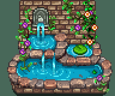 HxW Fairy Fountain Furniture mod for Stardew Valley